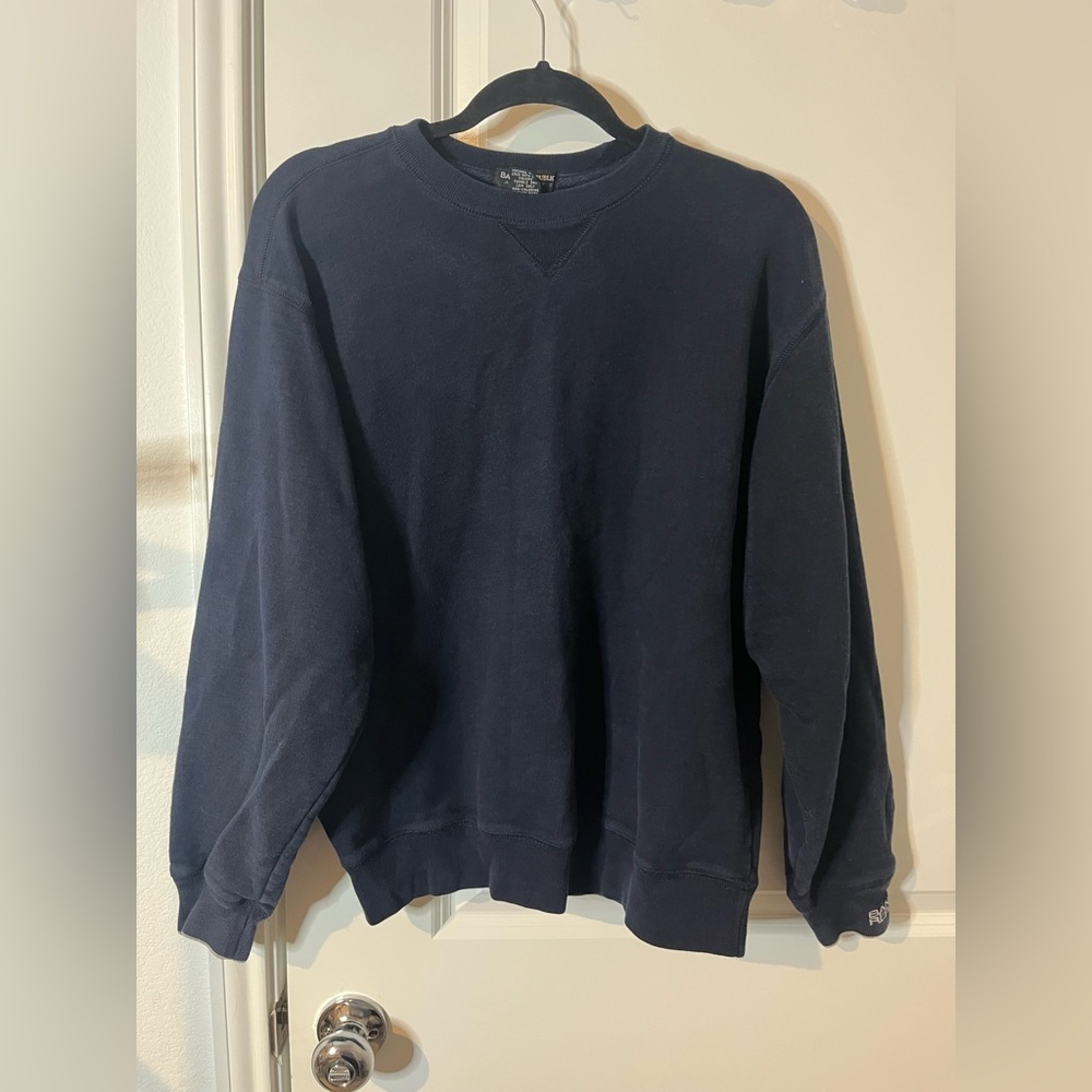 Banana Republic Navy Blue Men's Small Crew Neck Athlete Embroidered Sweatshirt